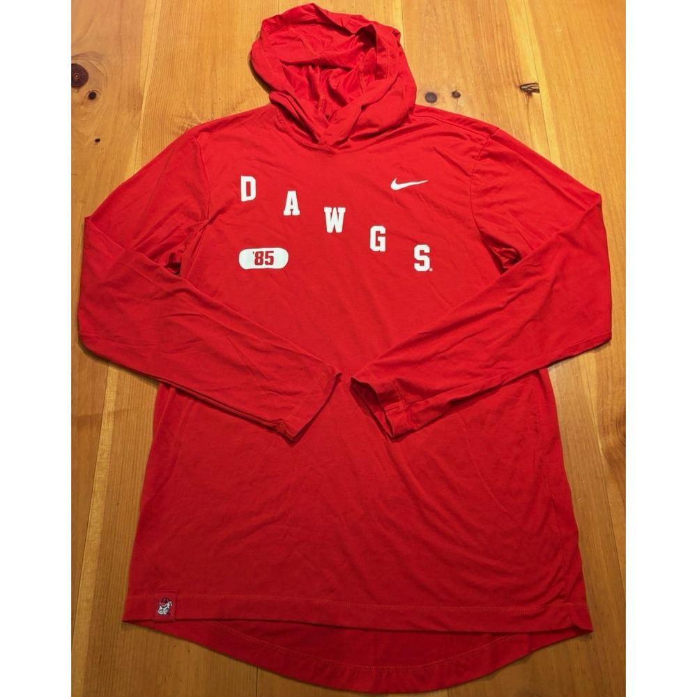 Nike Georgia Bulldogs DAWGS '85 Hoodie Men's S Red Dri-FIT UGA Pullover